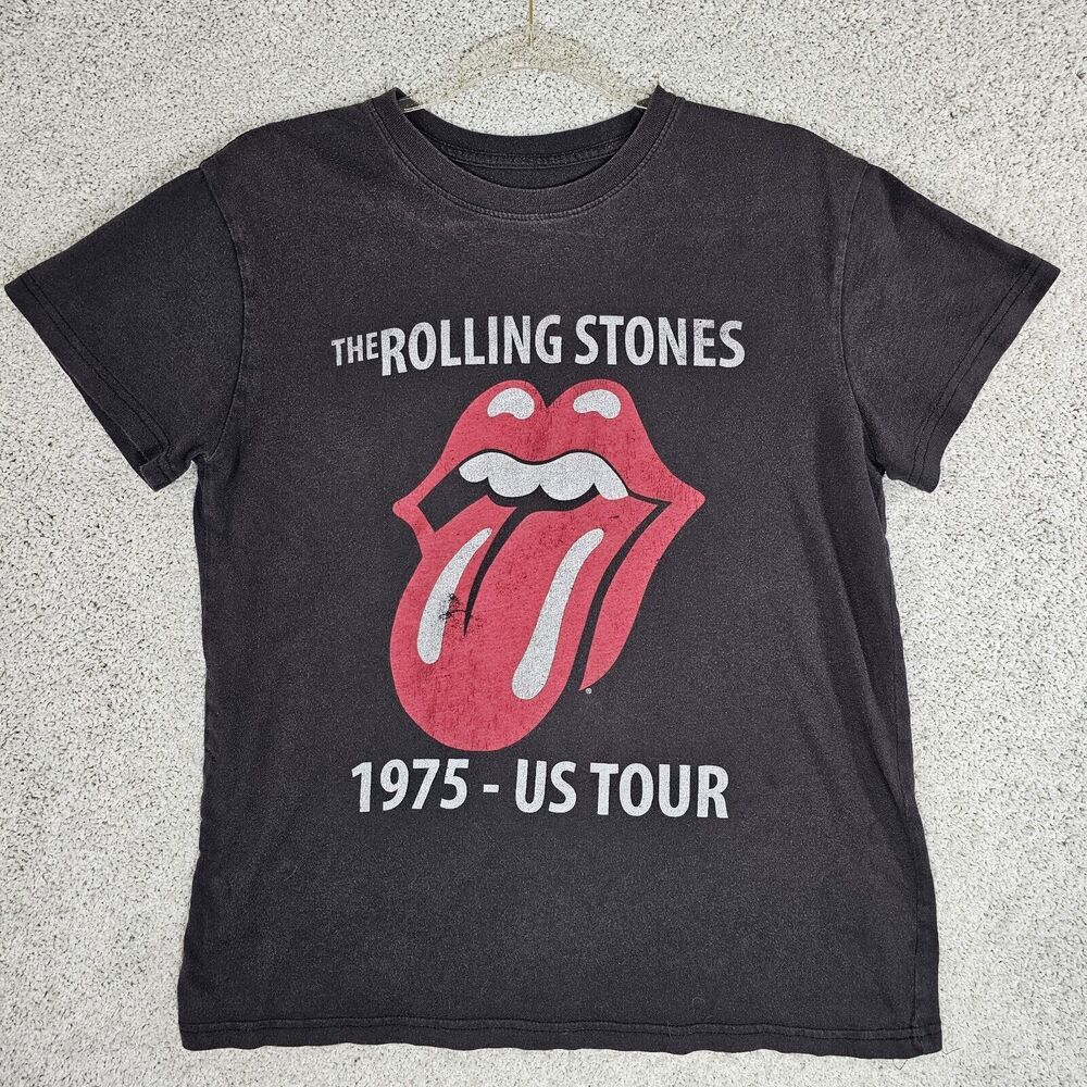 Rolling Stones Shirt Size M Womens 1975 US‎ Tour Rock Roll Band Tee T-shirt